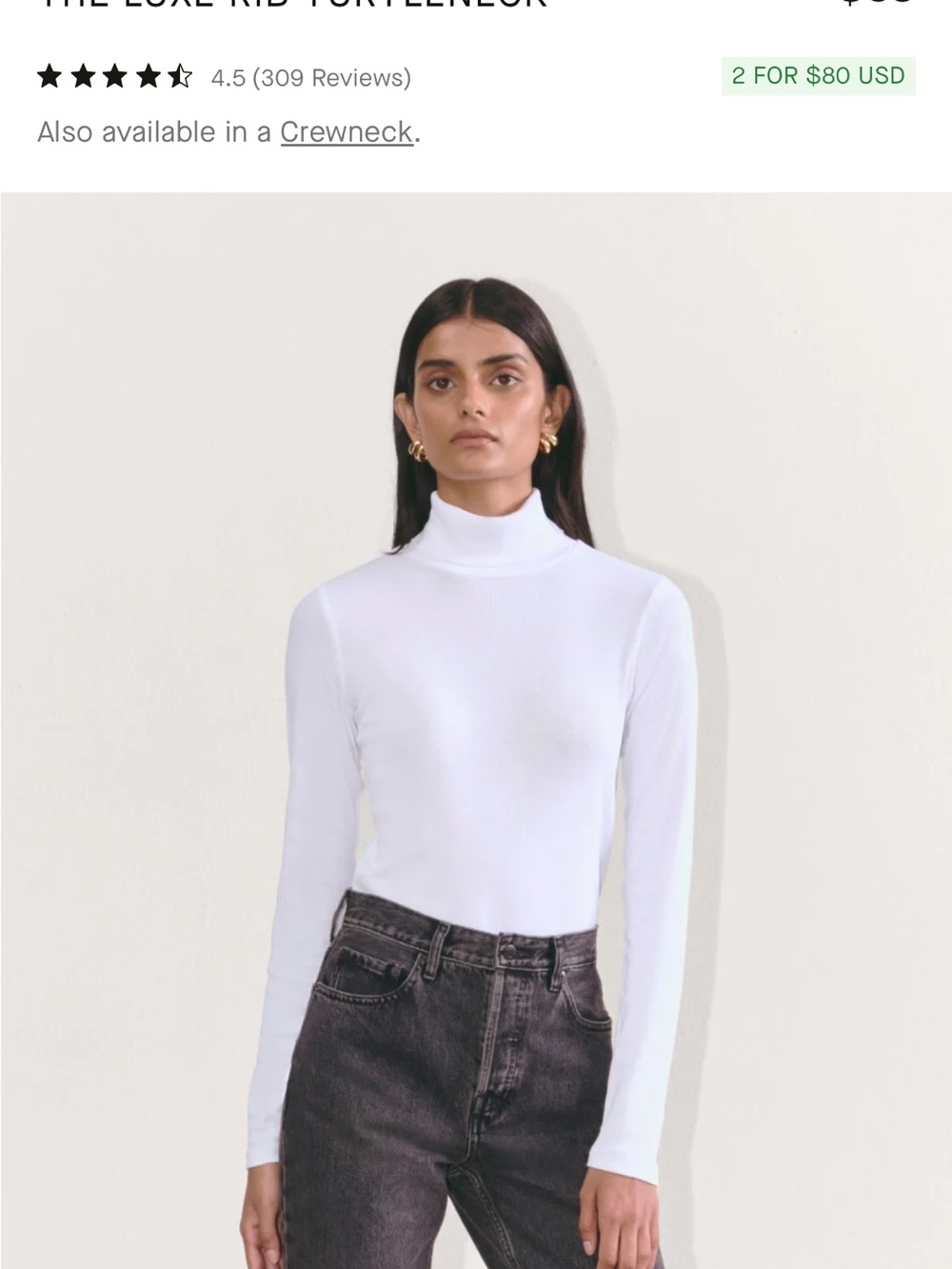 Everlane Ribbed Navy Turtleneck Long Sleeve Top - Picture 3 of 3